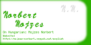 norbert mojzes business card